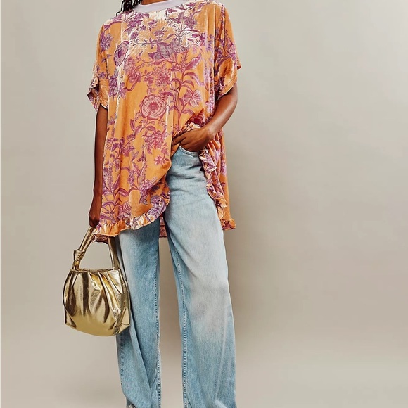 Orange Oversized Relaxed Short Sleeve Tee - Picture 3 of 8